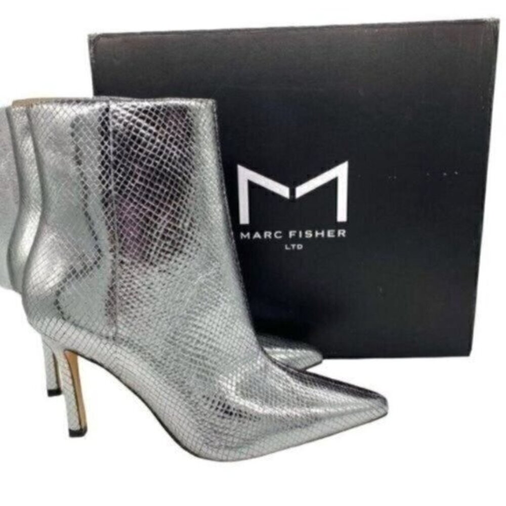 Marc Fisher Kendry Metallic Leather Stiletto Boots Size 7